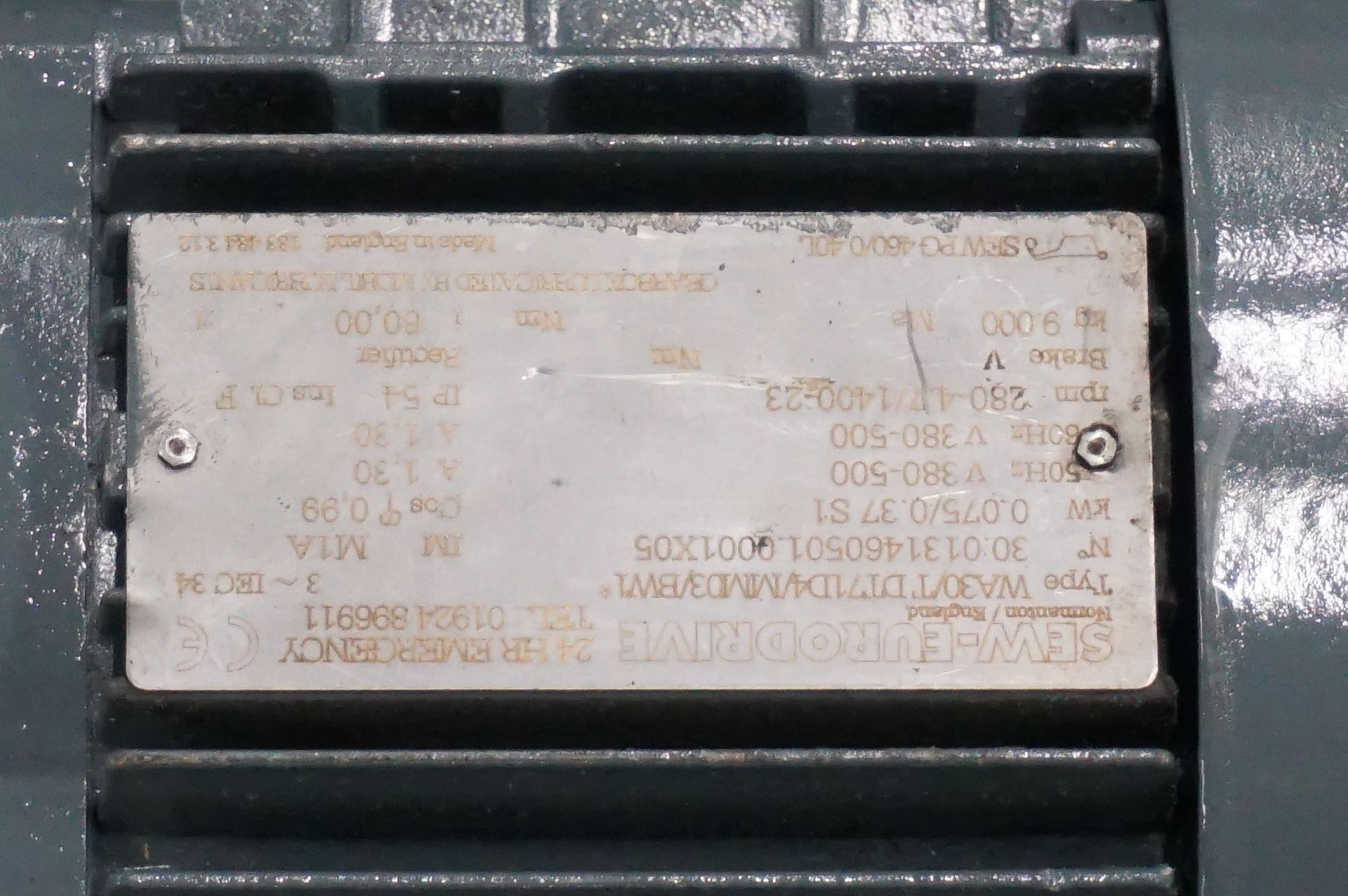 3 x SEW-Eurodrive WA30 electric motors with 4 x SEW-Eurodrive Eurodrive MM05C-503-00 - Image 6 of 6