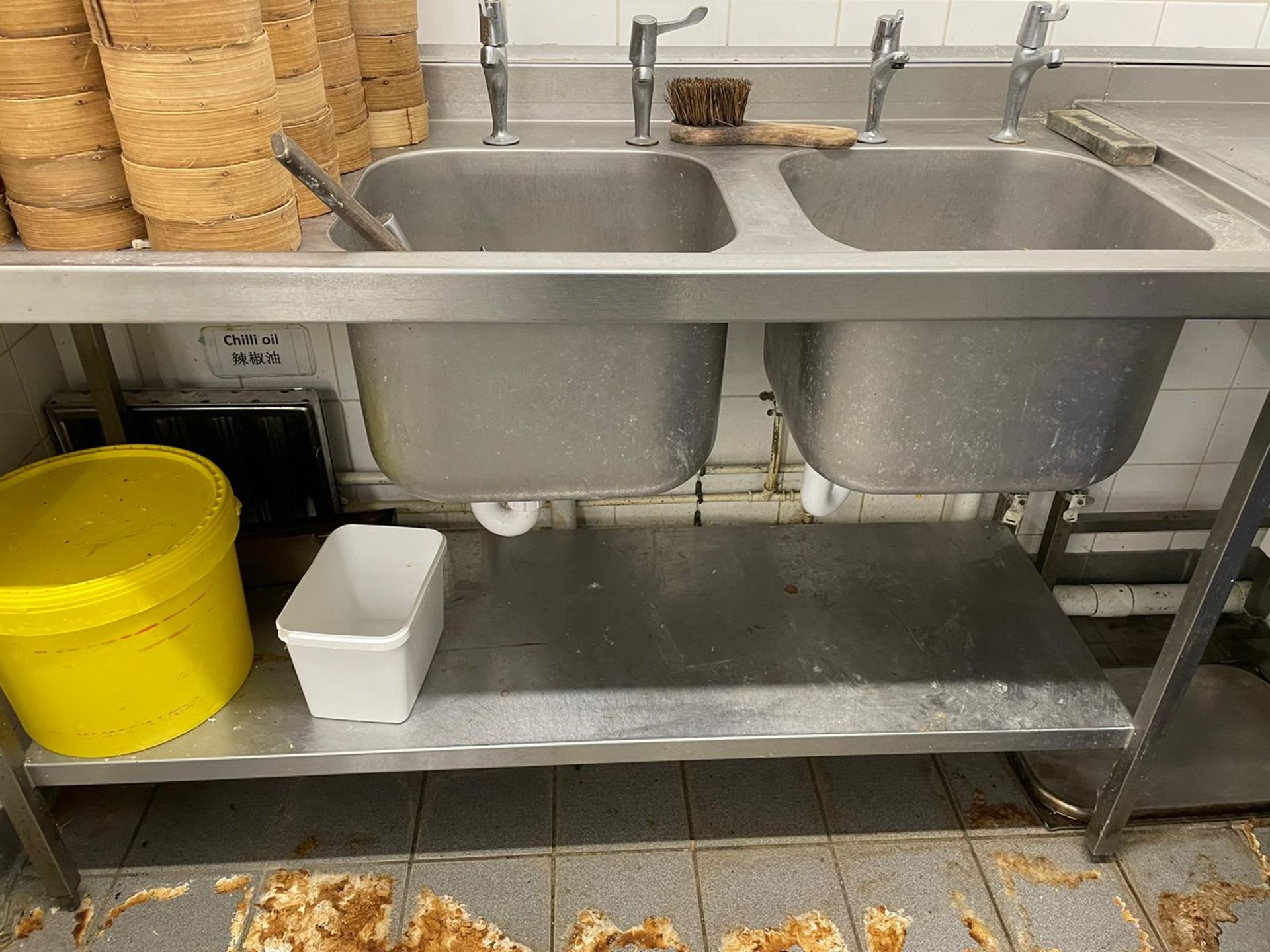 DOUBLE SINK UNIT WITH STAINLESS STEEL BENCH - Image 3 of 3