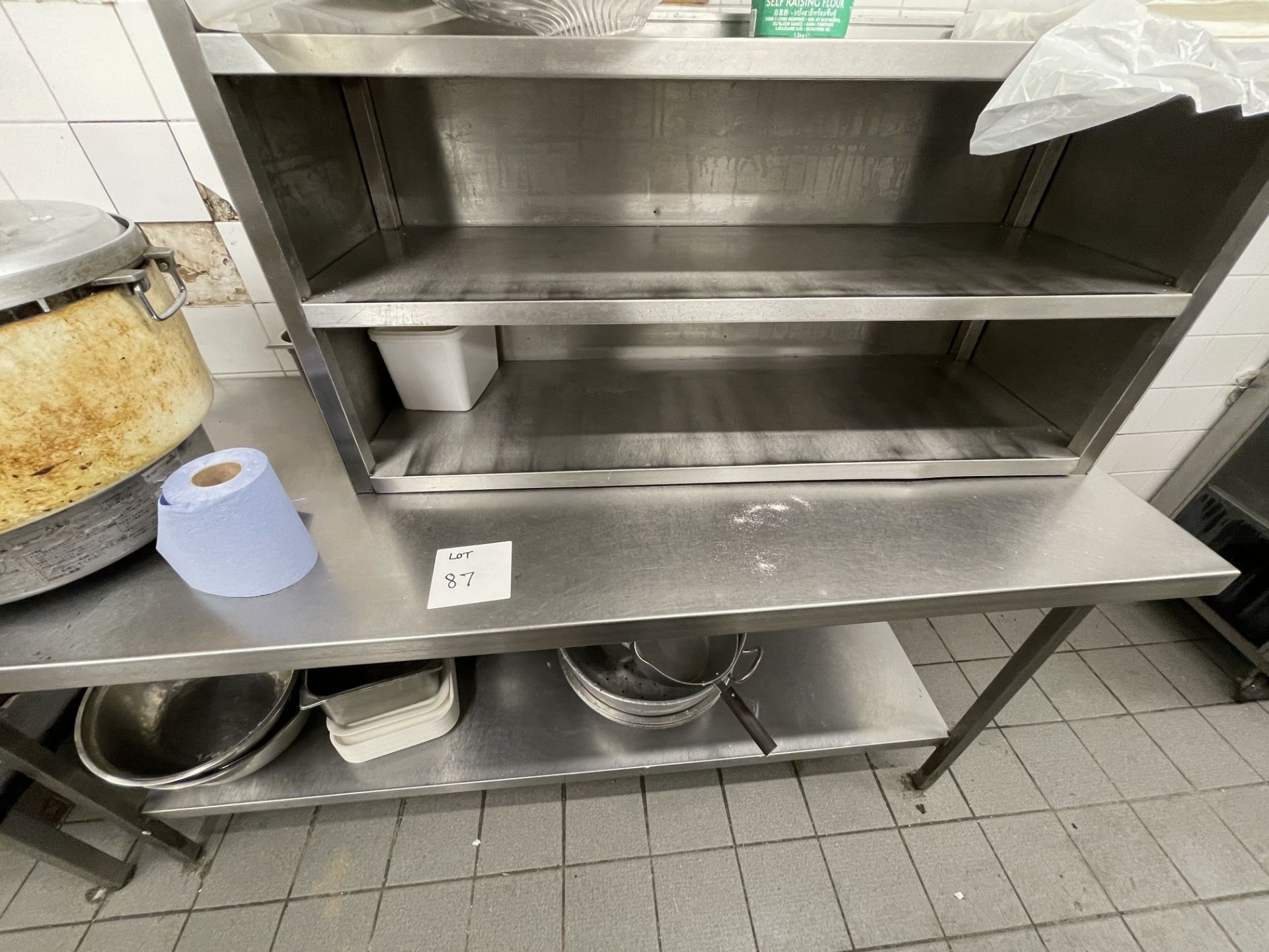STAINLESS STEEL BENCH & CONTENTS