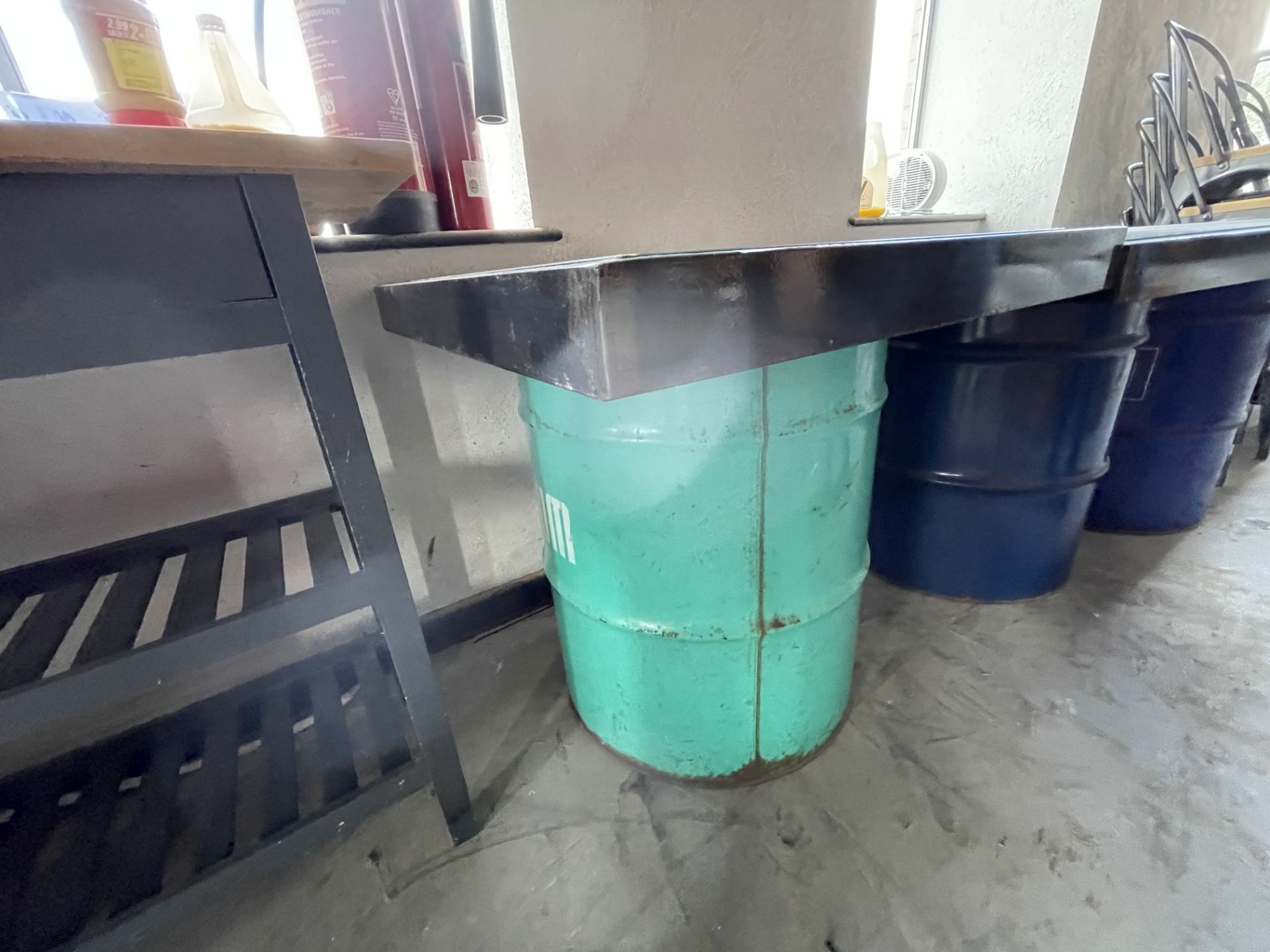 MAN v FOOD SQUARE STEEL DRUM TABLE (800 x 800) - Image 2 of 2