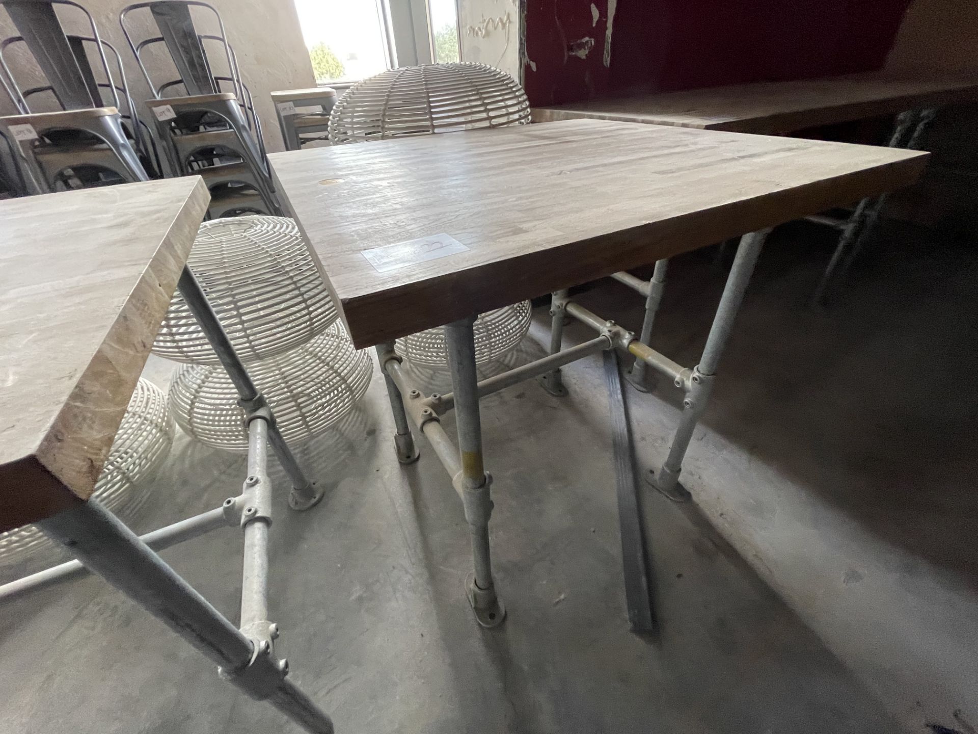 WOOD/METAL TABLE (740 x 800) - Image 2 of 2