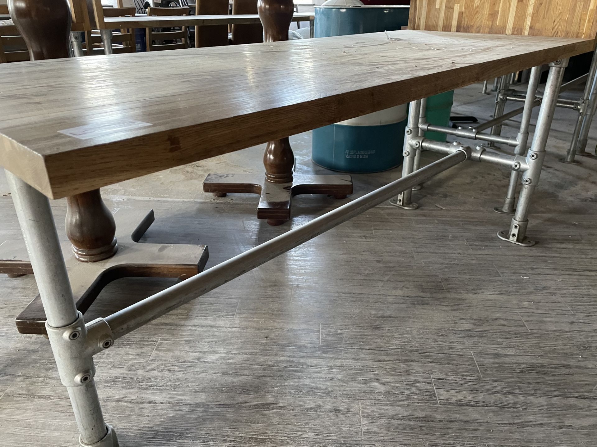 WOOD/METAL TABLE (730 x 1800) - Image 2 of 2