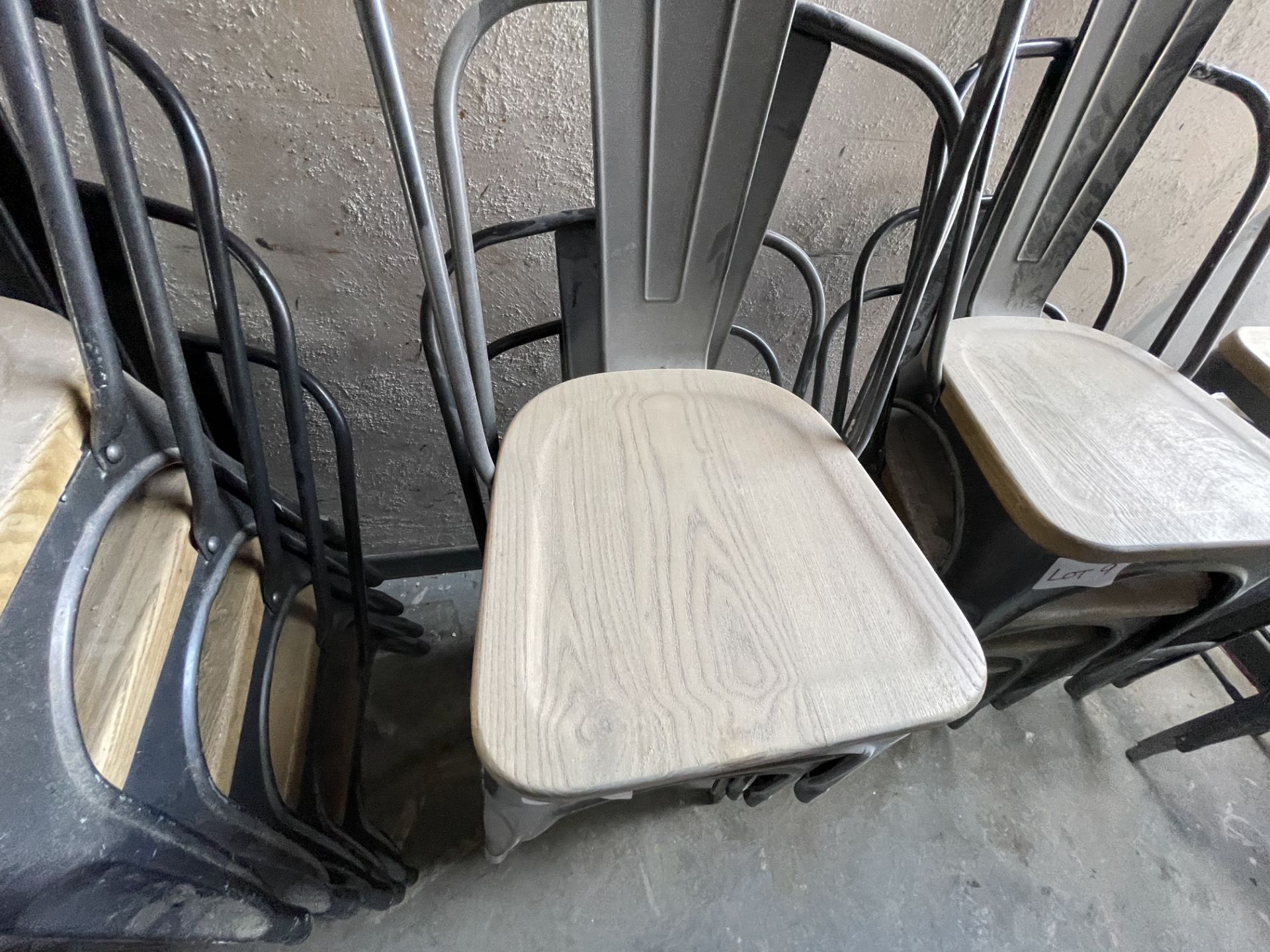 4 X METAL/WOOD STACKING CHAIRS - Image 2 of 2