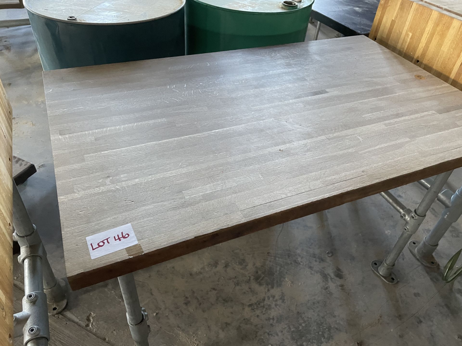 WOOD/METAL TABLE (730 x 1200) - Image 2 of 2