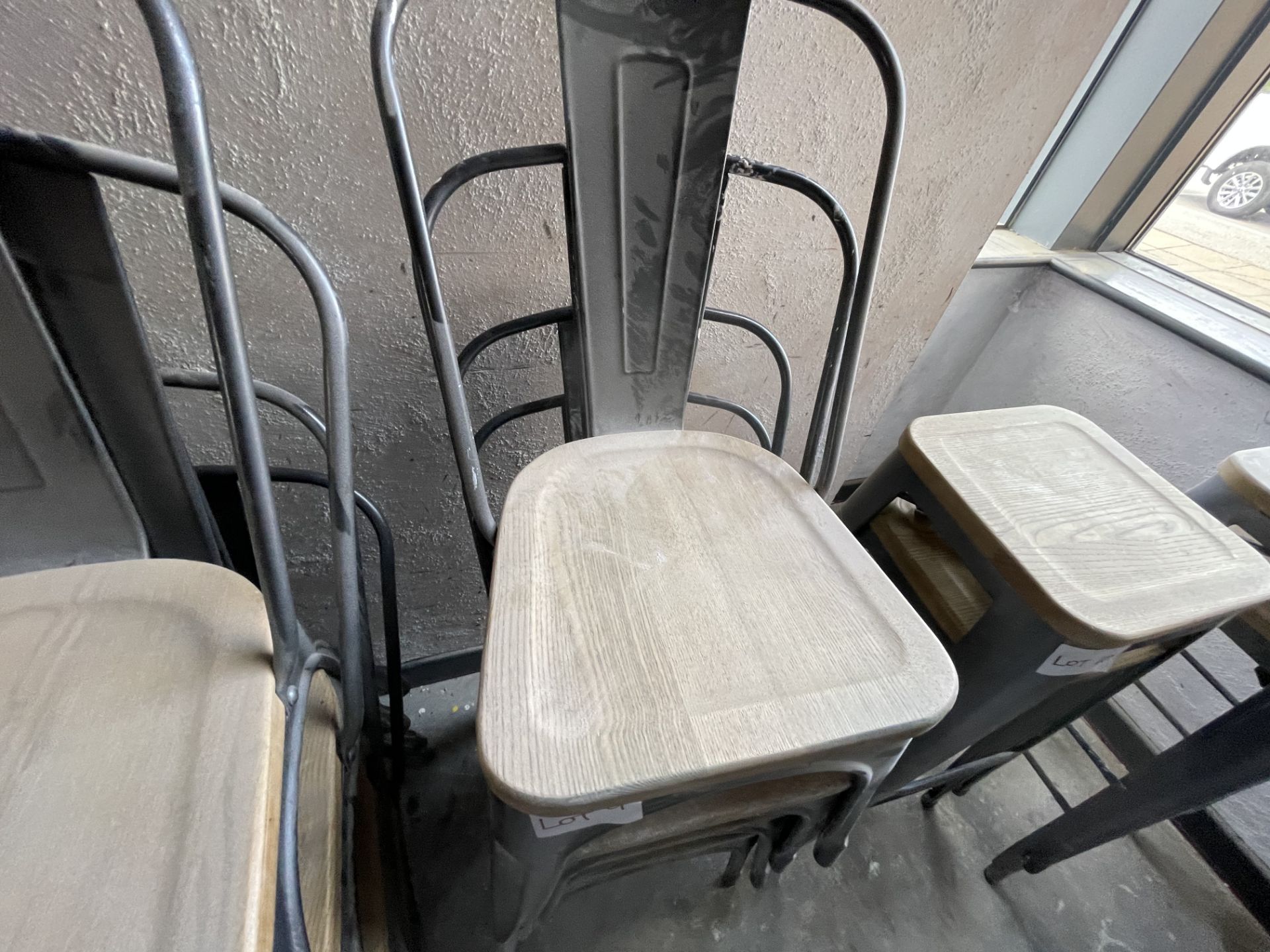 4 X METAL/WOOD STACKING CHAIRS - Image 2 of 2