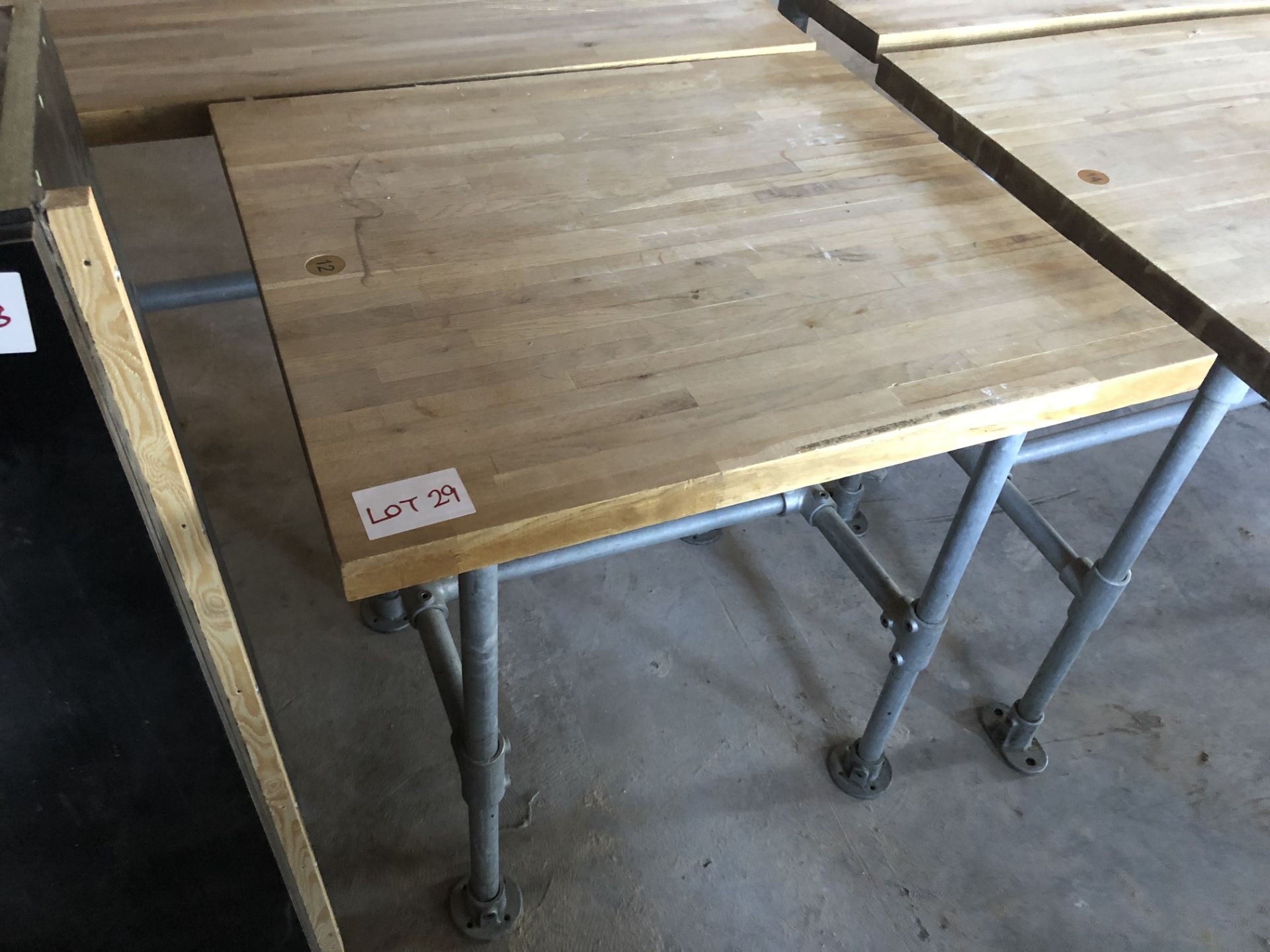 WOOD/METAL TABLE (720 x 800) - Image 2 of 2