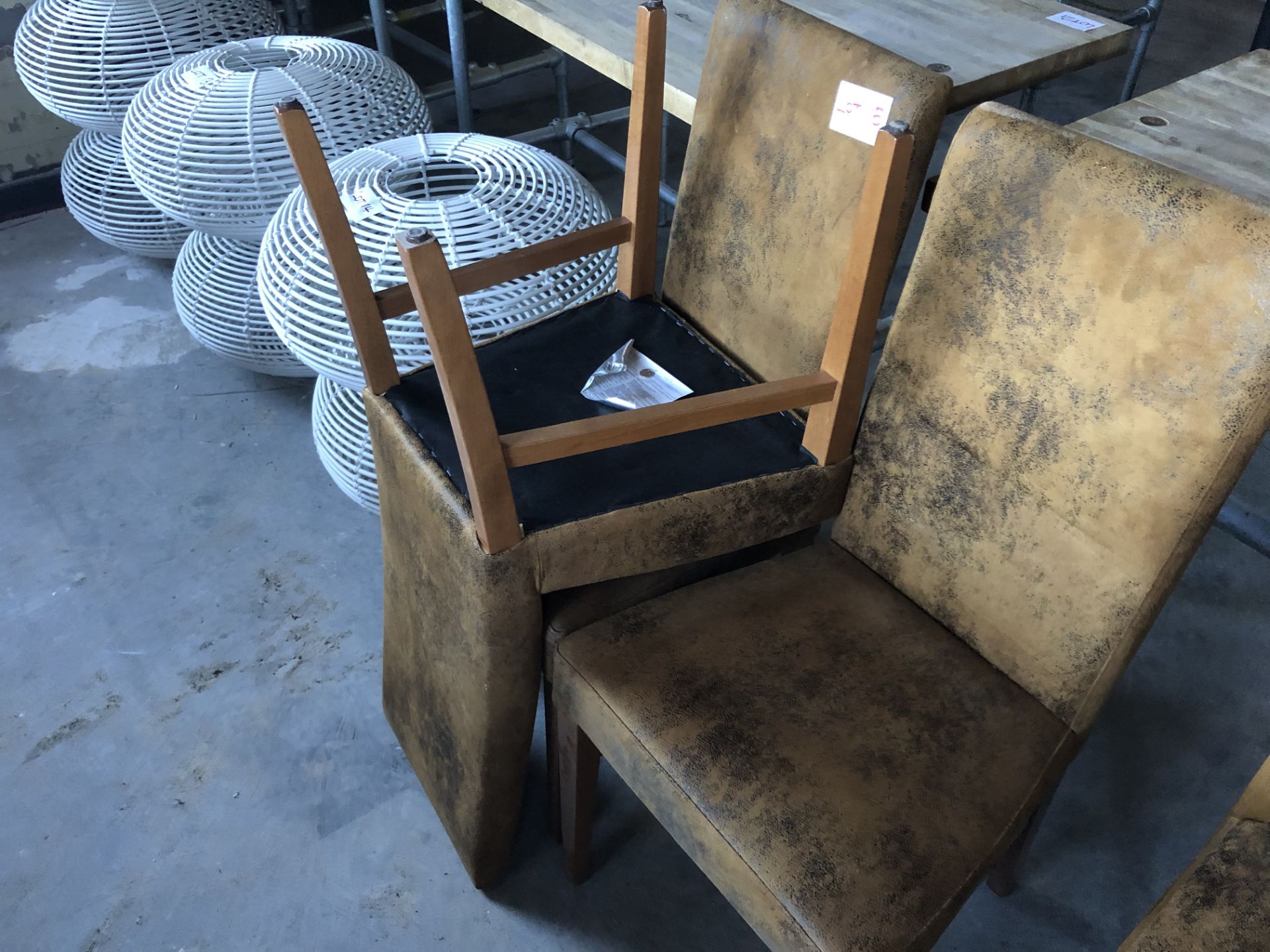 3 X LEATHER HIGH BACKED CHAIRS - Image 2 of 2
