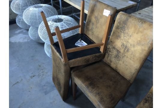 3 X LEATHER HIGH BACKED CHAIRS - Image 2 of 2