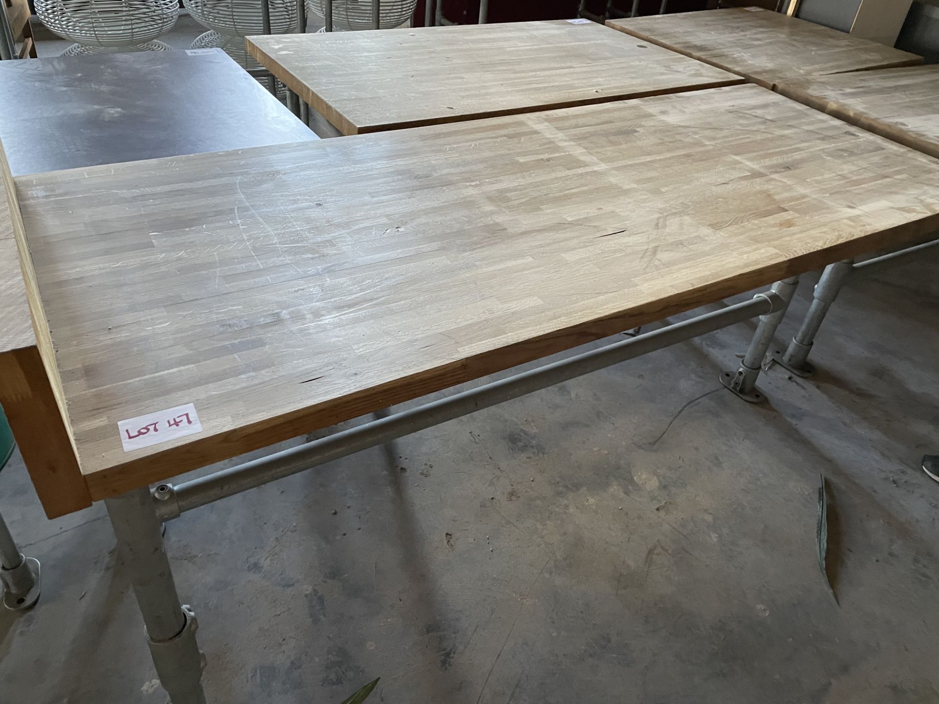 WOOD/METAL TABLE (730 x 1800)