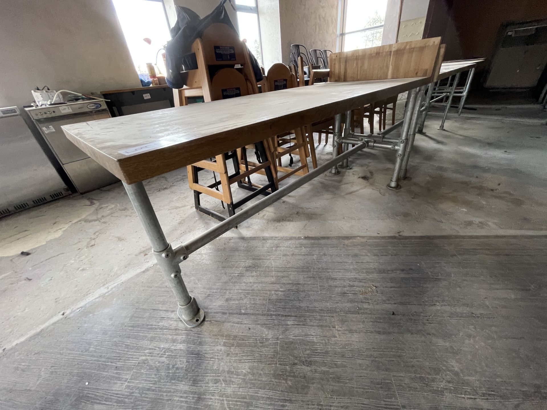 WOOD/METAL TABLE (700 x 1800) - Image 2 of 2