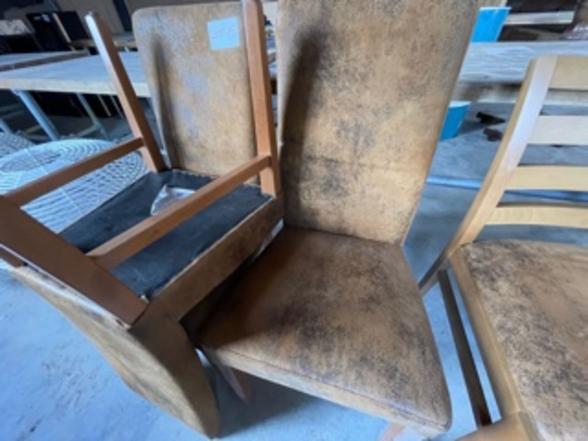 3 X LEATHER HIGH BACKED CHAIRS