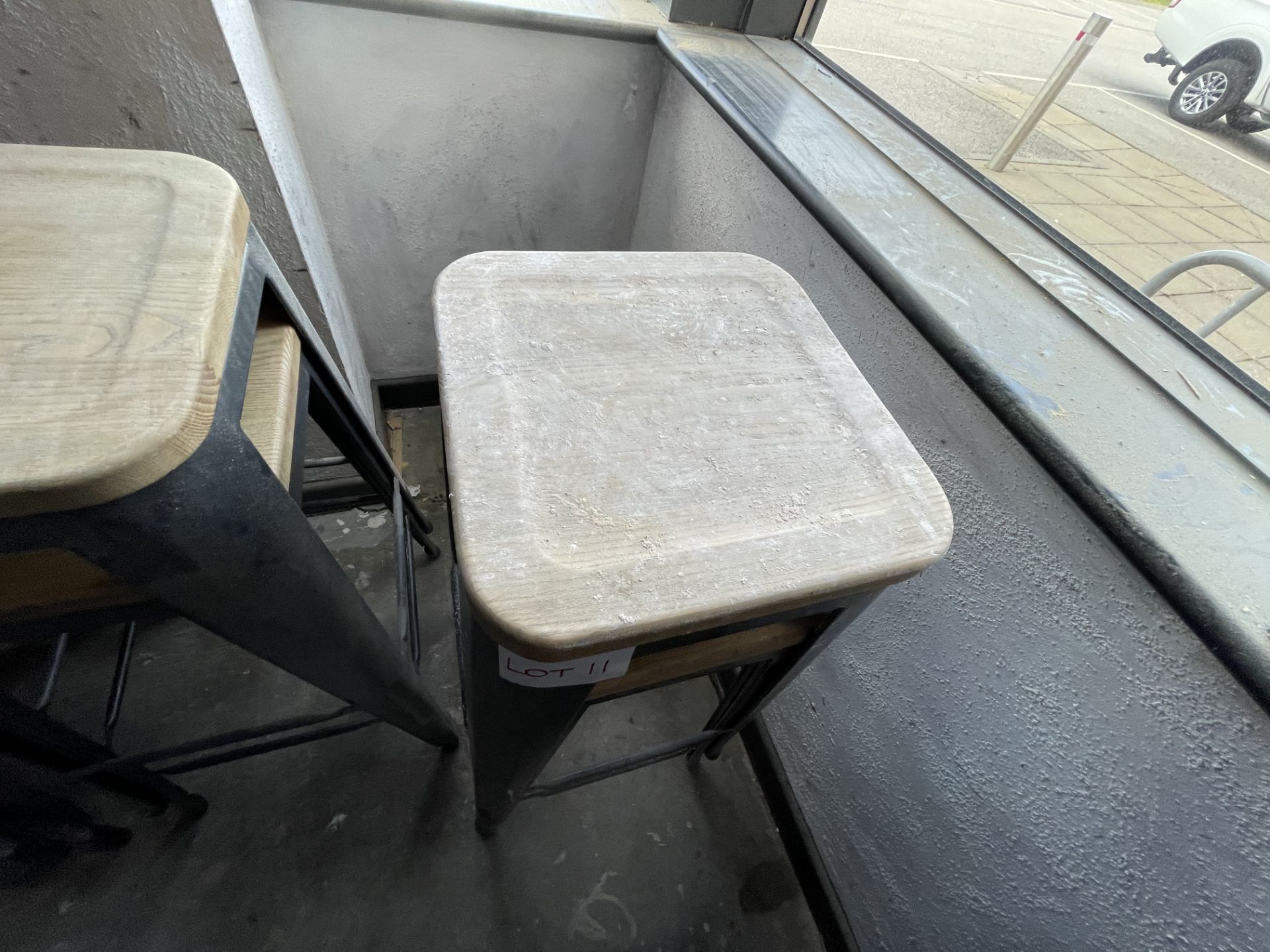 2 X METAL/WOOD BAR STOOLS - Image 2 of 2