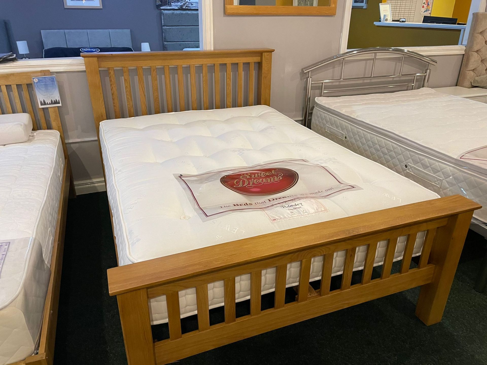 Ex Display JT Lewis Helmsley 1500 Pocket Double Julian Oak Framed Bed (RRP 969) - Image 2 of 3