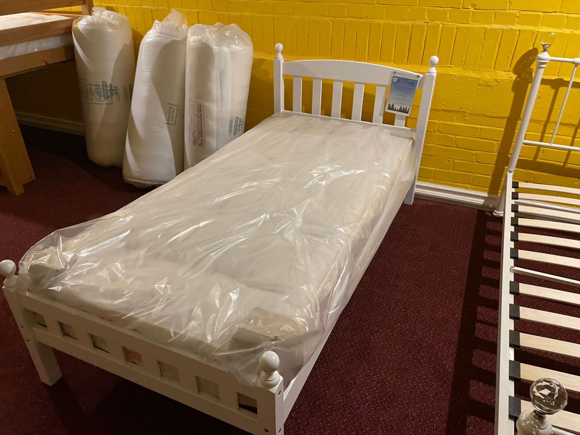 White Single Bed with Mattress RRP 260