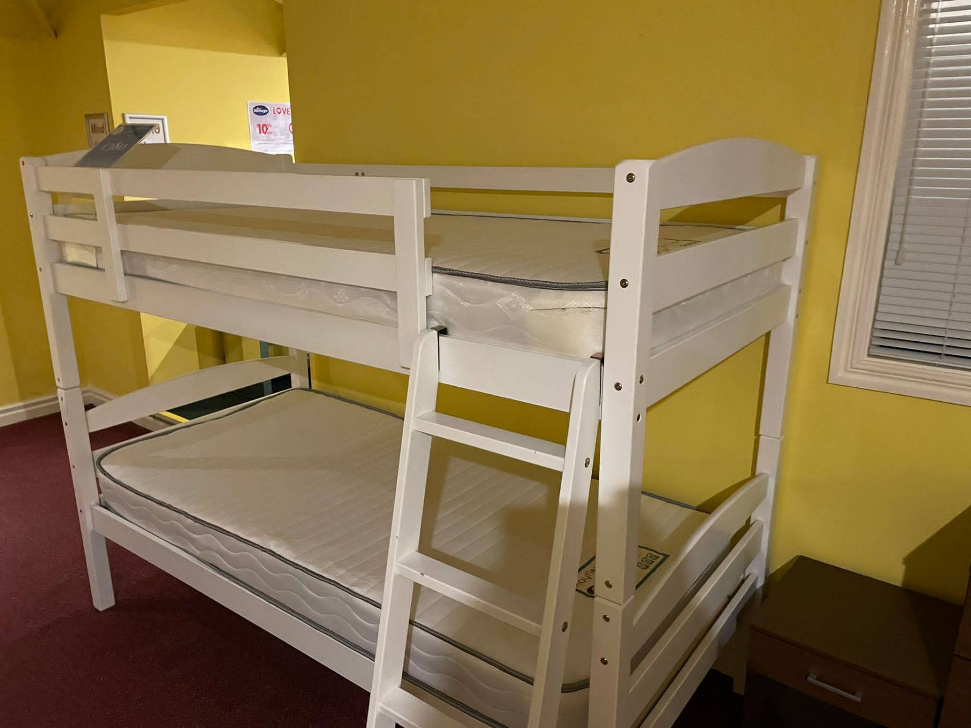 White Bunk Beds with Mattress RRP 580 - Image 2 of 2