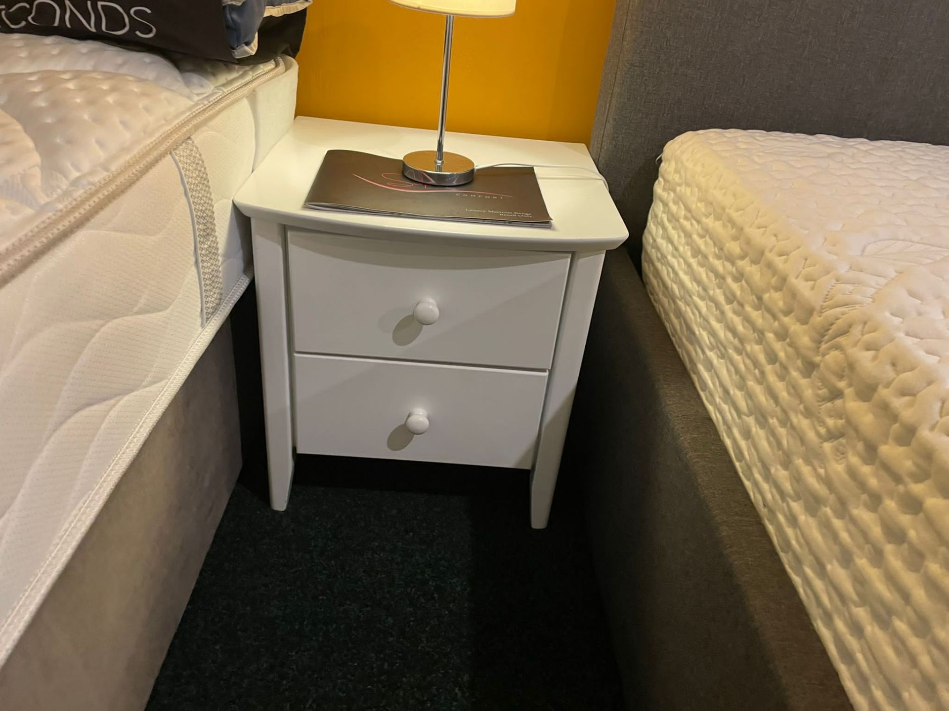 Matching White 2 Draw Bedside Cabinets