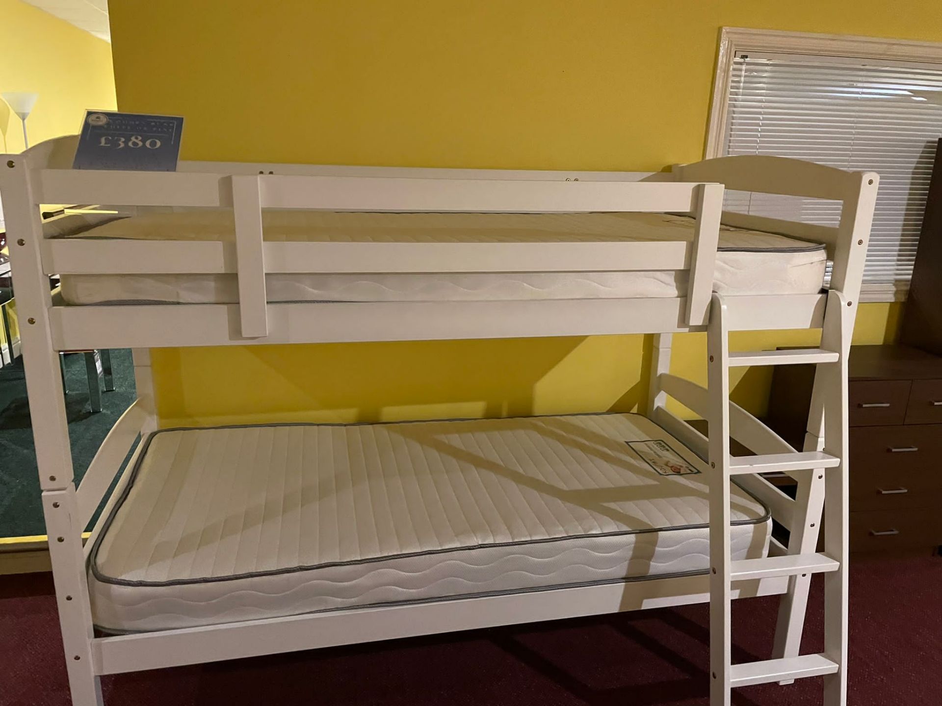 White Bunk Beds with Mattress RRP 580