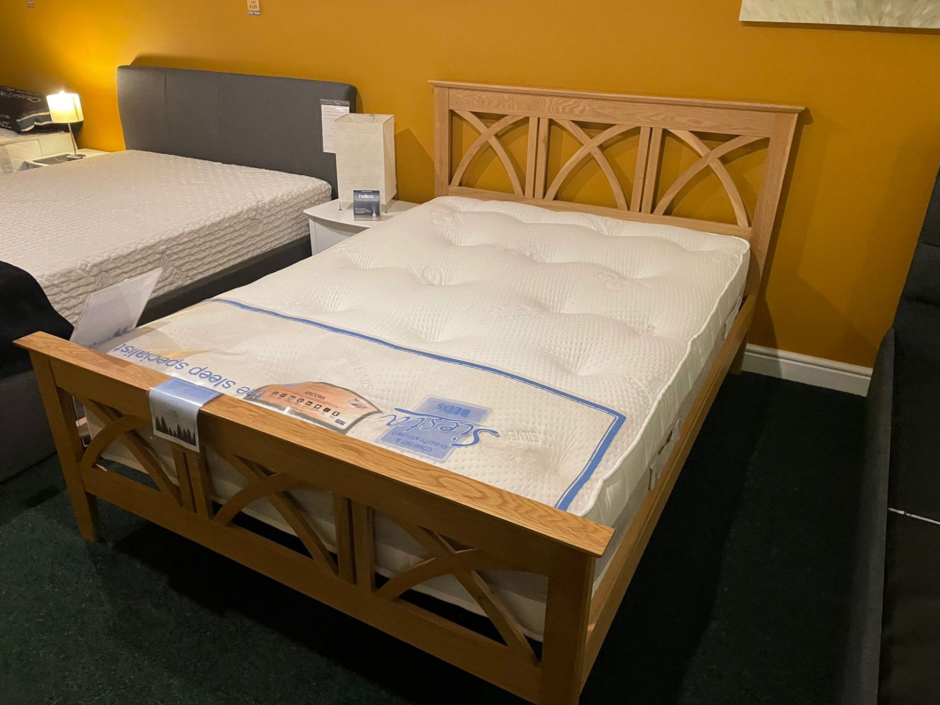 Ex Display Serene Maiden Oak Bed Frame Double, Sopor Arizona Mattress RRP 1250 - Image 2 of 3