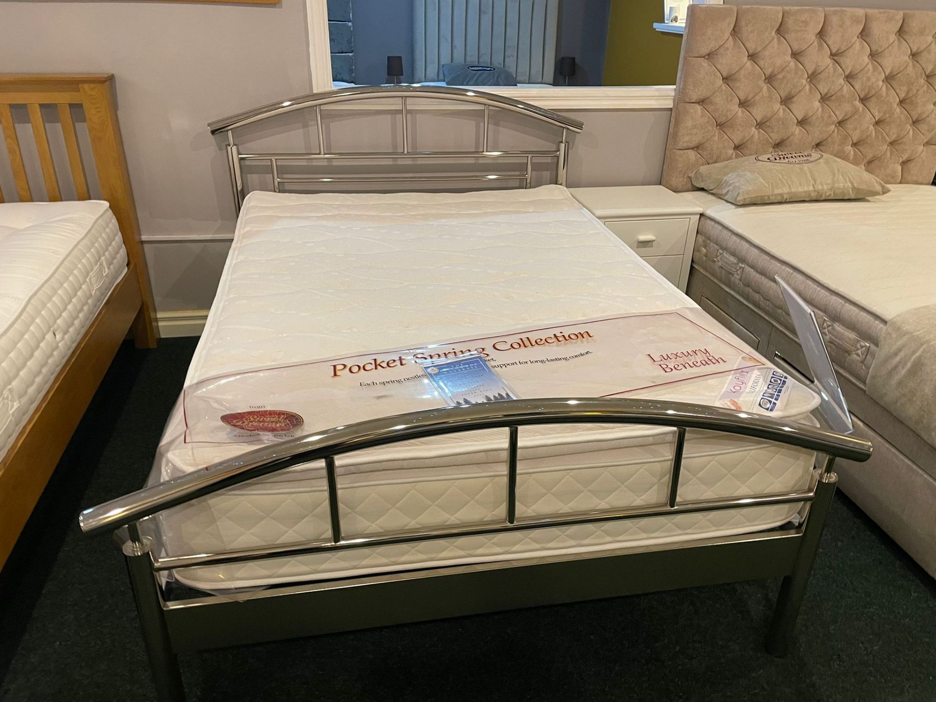 Ex Display Jupiter Metal Bed Frame Double Kayflex California Mattress (RRP 499) - Image 3 of 3