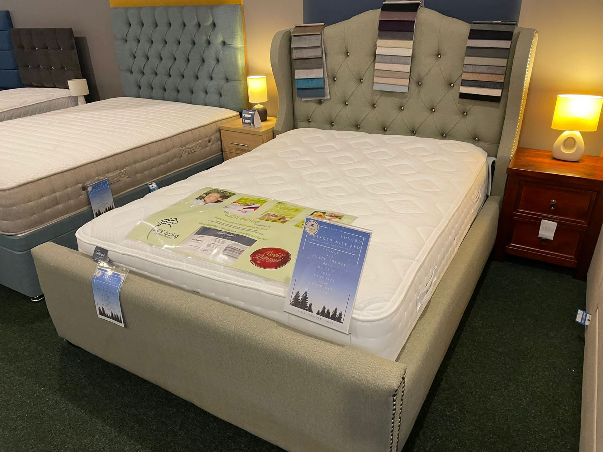 Ex Display Double Elsa Mattress Winged Nile Bed (RRP 1400)