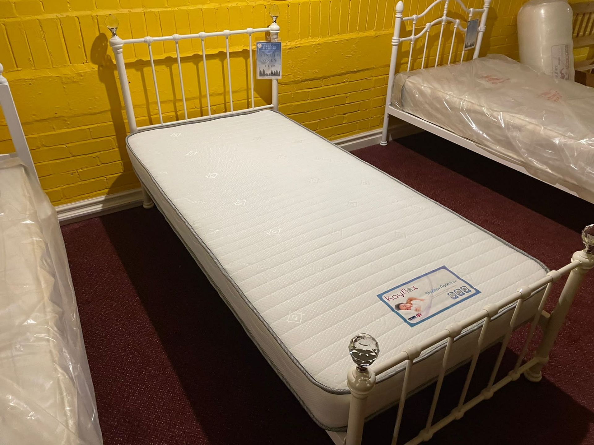 Crystal Knob Single Bed with Mattress RRP 300 - Image 2 of 2