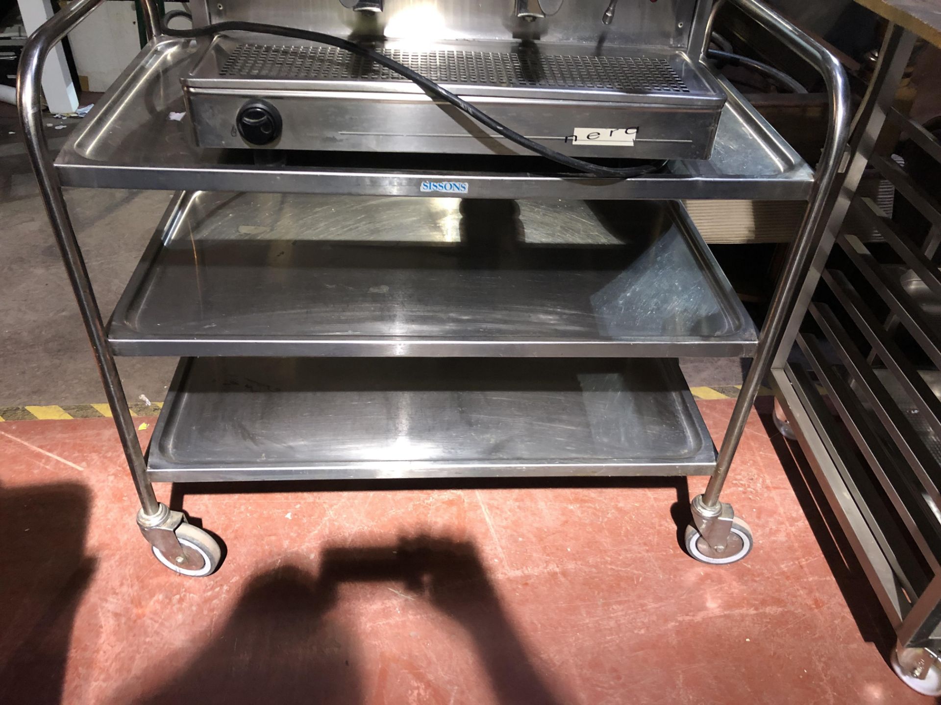 3 TIER STAINLESS STEEL TROLLEY