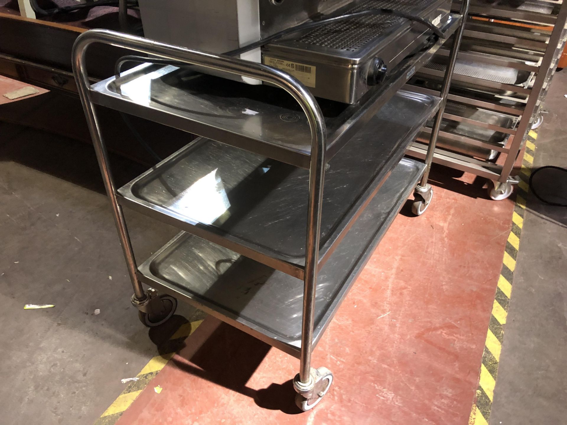3 TIER STAINLESS STEEL TROLLEY - Image 2 of 2