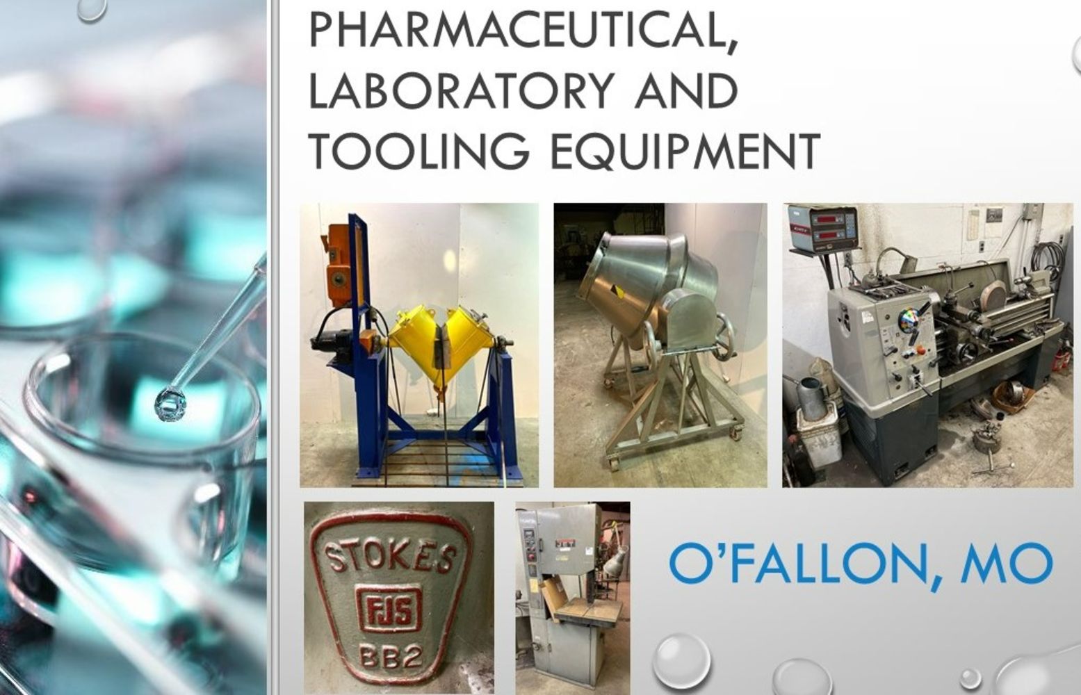 Laboratory, Pharmaceutical and Tooling Equipment