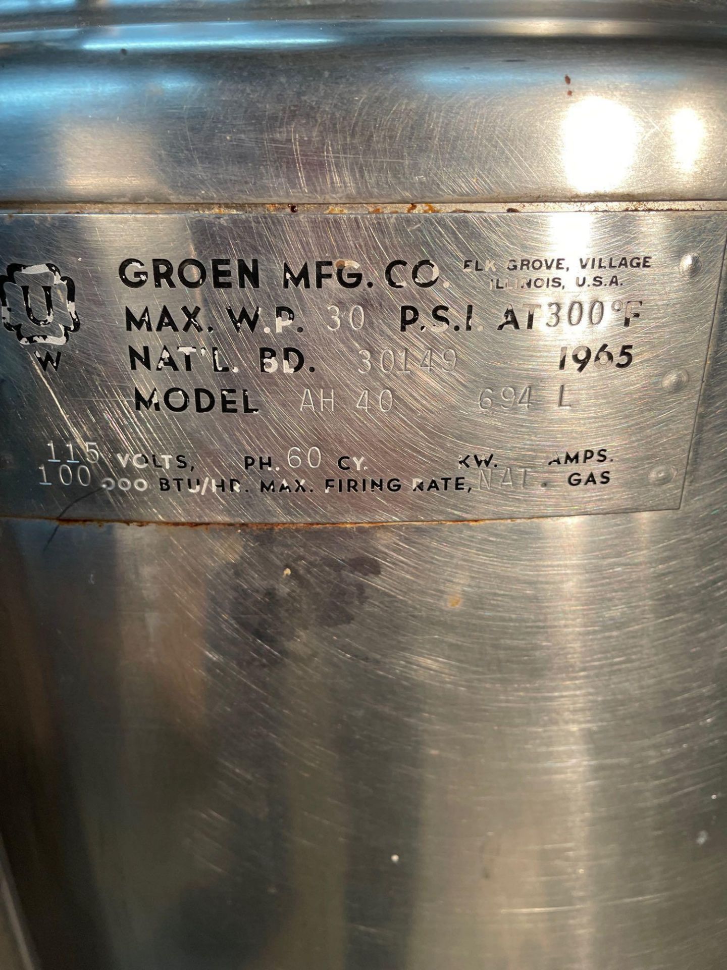 Groen 40Gal Jacketed Kettle - Image 3 of 4