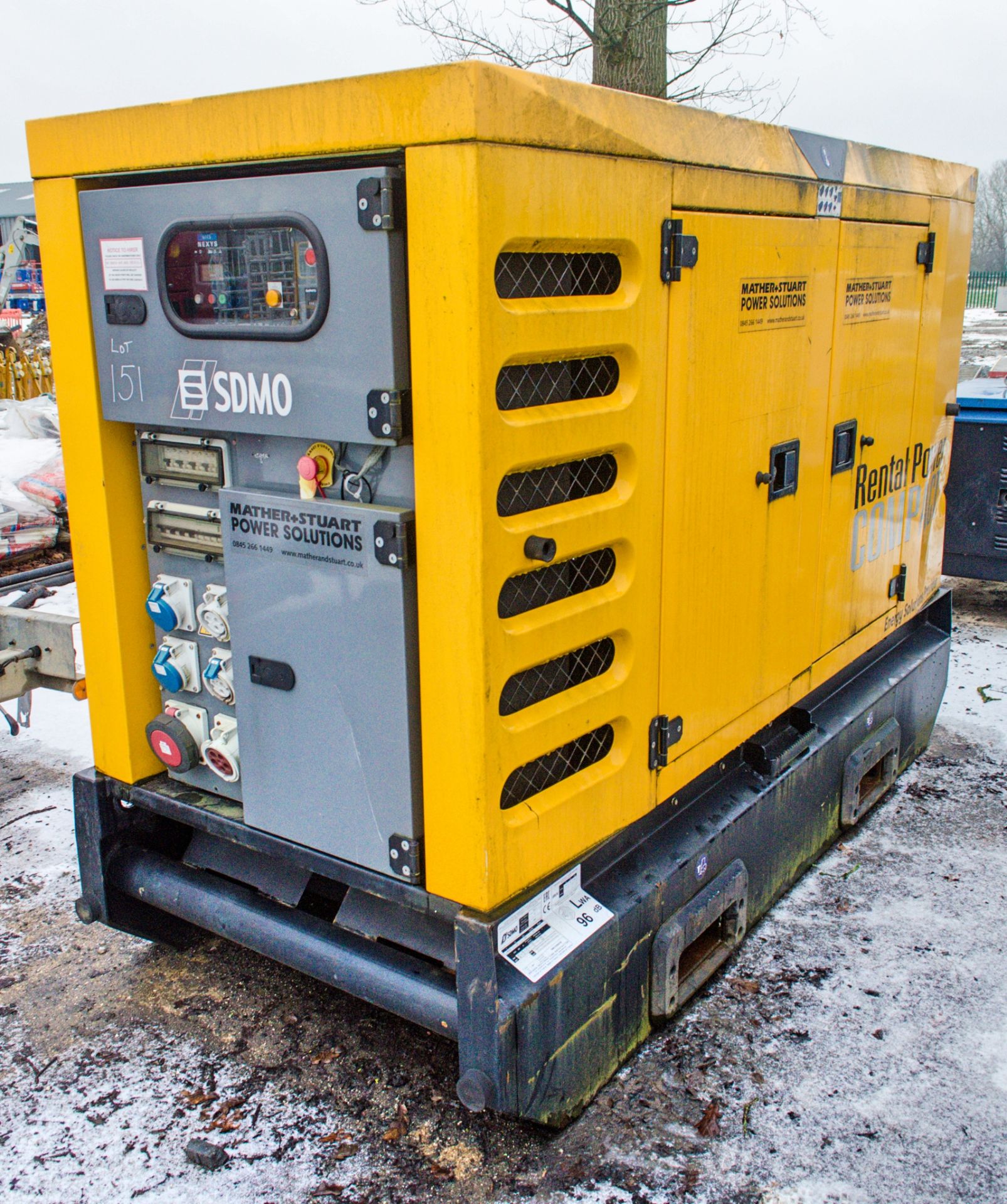 SDMO R66 60 kva static diesel driven generator Year: 2015 S/N: 4160 Recorded Hours: 6706