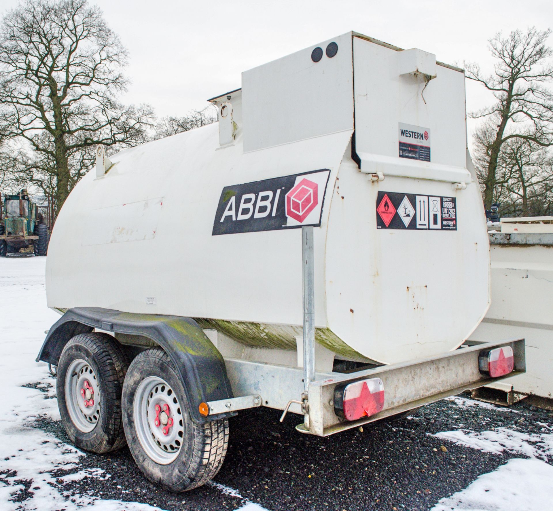 Western Abbi 2000 litre fast tow tandem axle bunded fuel bowser c/w manual pump, delivery hose & - Image 2 of 3