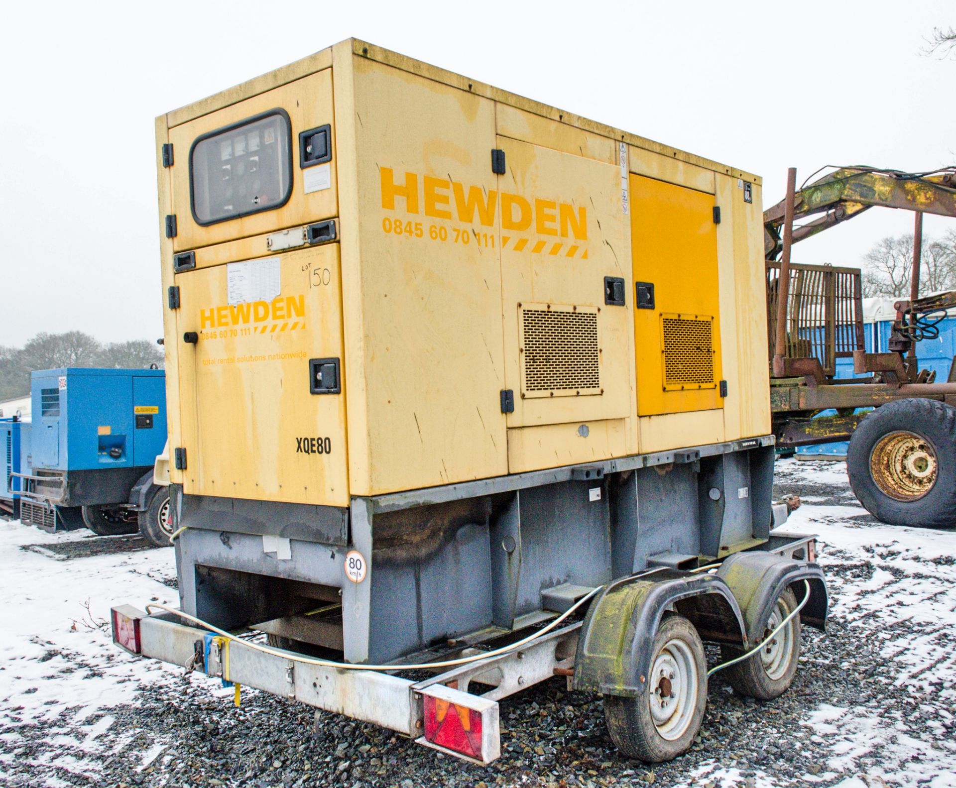 Olympian Caterpillar XQE80 80 kva fast tow diesel driven generator Year: 2006 S/N: 00147 Recorded - Image 2 of 5