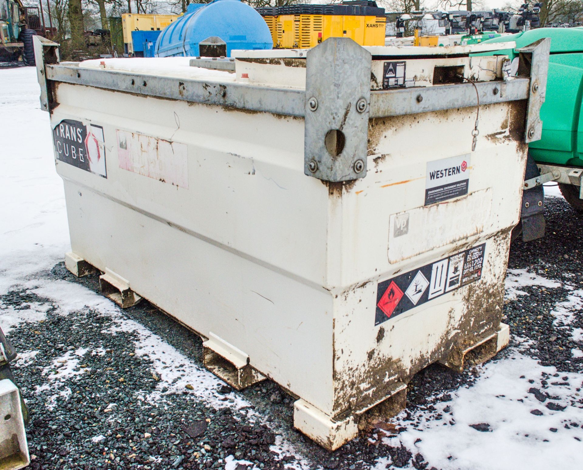 Western Transcube 2000 litre bunded static fuel bowser c/w manual pump, delivery hose & nozzle VPN - Image 2 of 3