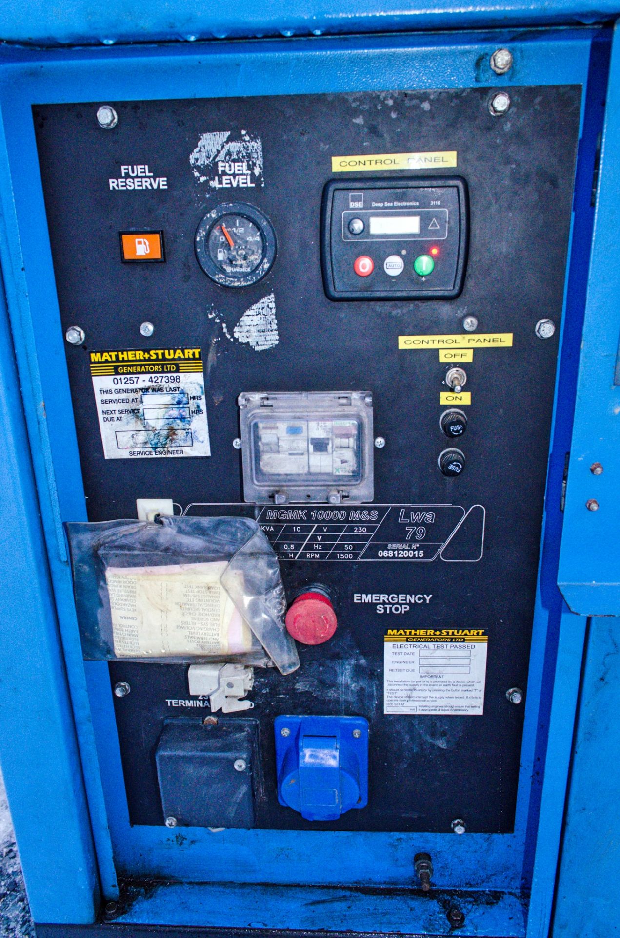 Genset MGMK 10000 10 kva static diesel driven generator Recorded Hours: 6149 MS2926 - Image 5 of 5