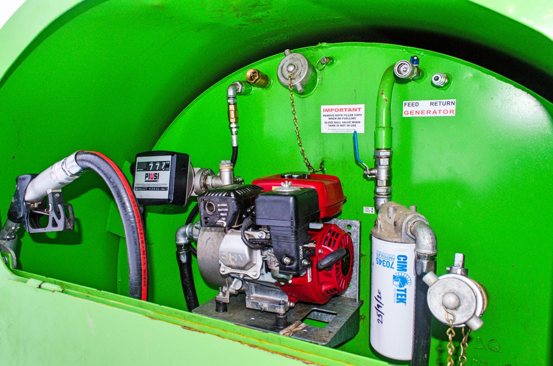 Cross Plant 4500 litre static bunded fuel bowser c/w petrol driven fuel pump, delivery hose & nozzle - Image 3 of 3