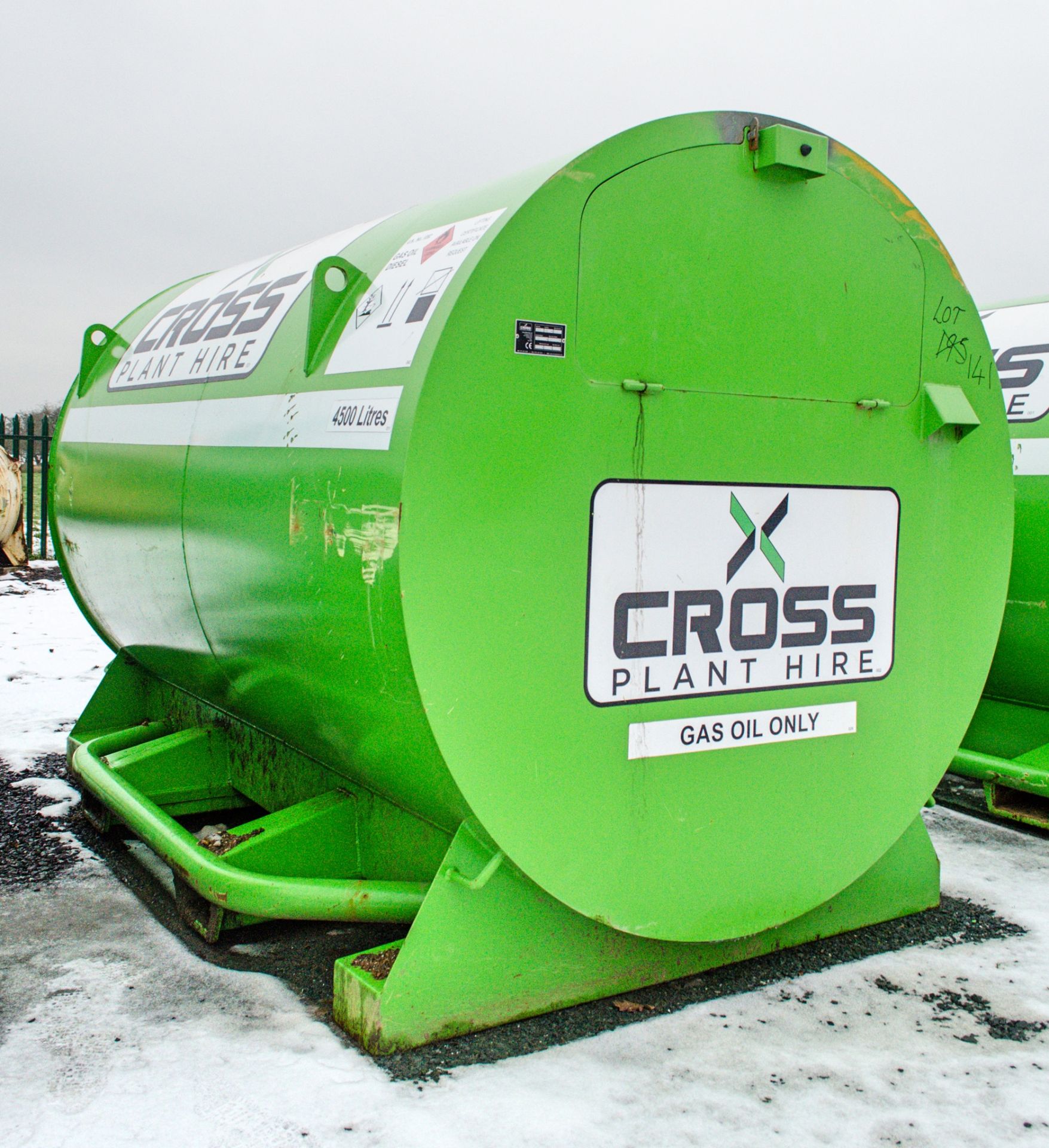 Cross Plant 4500 litre static bunded fuel bowser c/w petrol driven fuel pump, delivery hose & nozzle