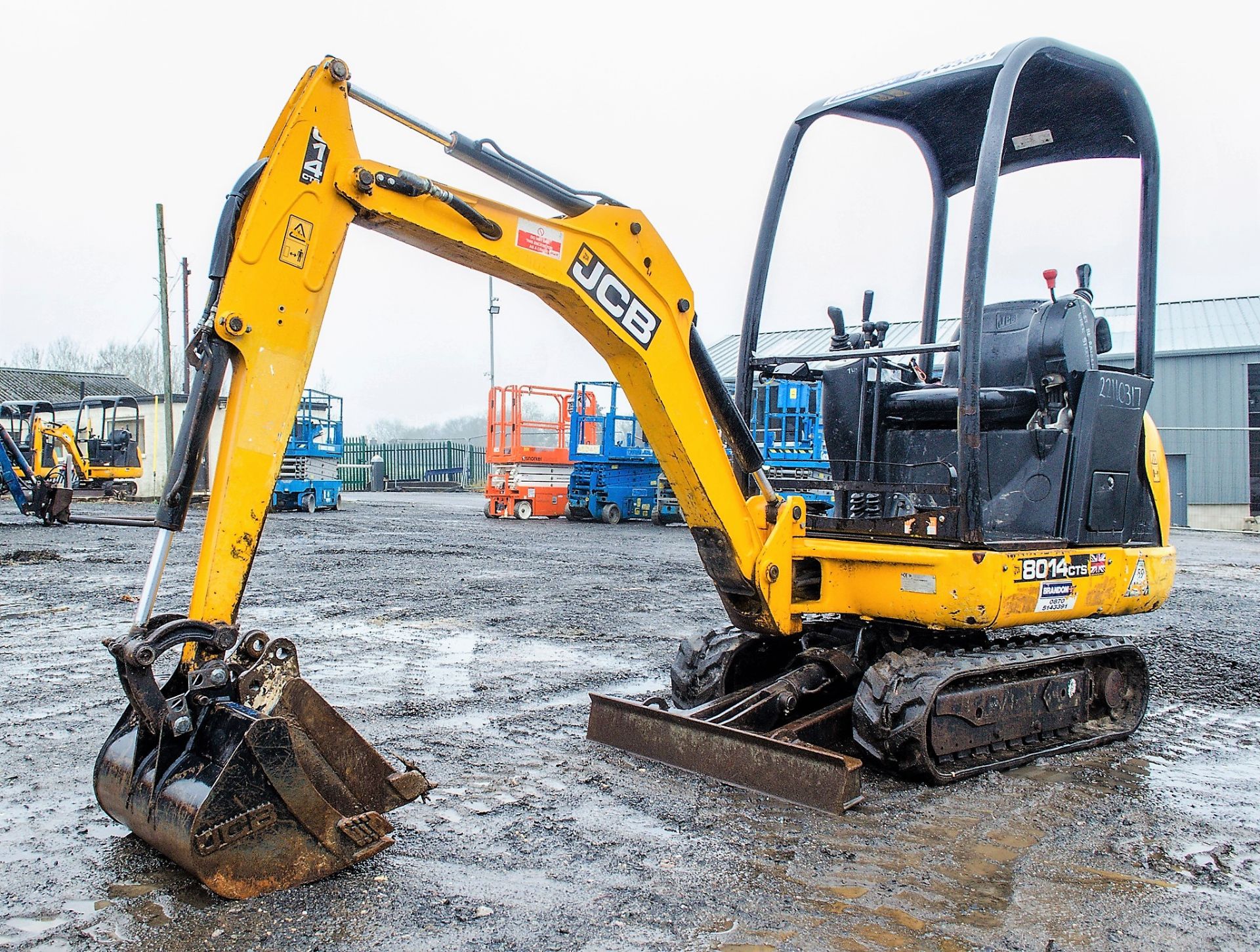 JCB 801.4 CTS1.5 tonne rubber tracked mini excavator Year: 2014 S/N: 2070484 Recorded Hours: 1398