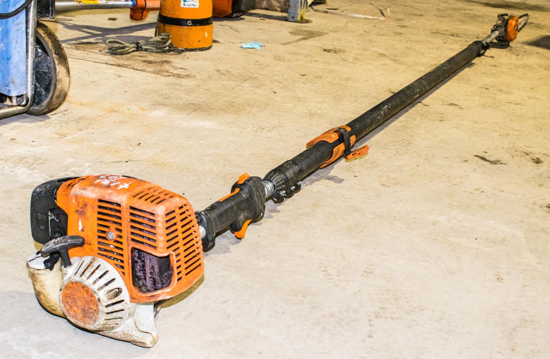 Stihl petrol driven long reach chainsaw