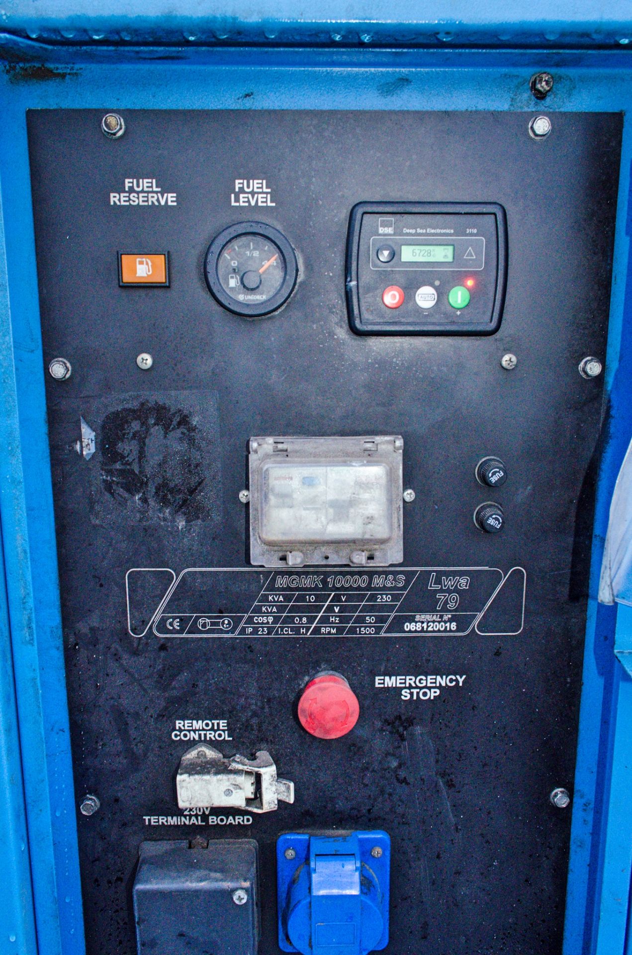 Genset MGMK 10000 10 kva static diesel driven generator Recorded Hours: 6728 MS2931 - Image 5 of 5