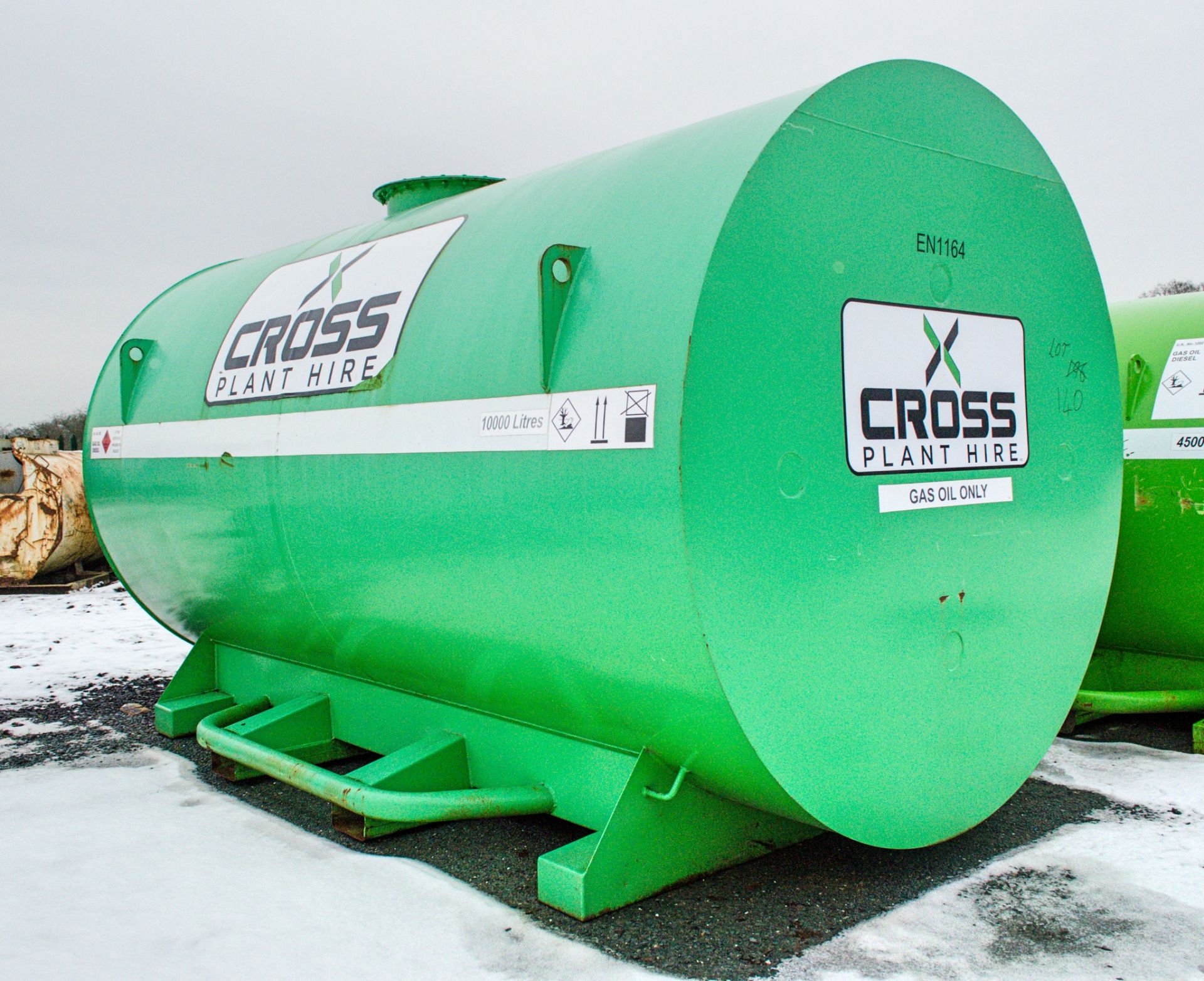 Cross Plant 10,000 litre static bunded fuel bowser c/w petrol driven fuel pump, delivery hose &