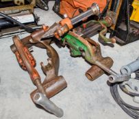 2 - Ridgid pipe threader pipe cutter/de-burring attachments