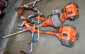 3 - Husqvarna petrol driven strimmers ** All with missing heads **
