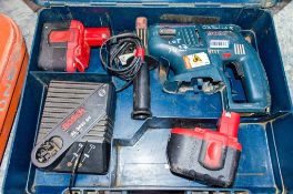 Bosch 24v cordless SDS rotary hammer drill c/w 2 - batteries, charger & carry case