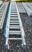 Triple stage extending aluminium ladder