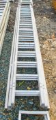 Triple stage extending aluminium ladder