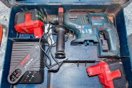 Bosch 24v cordless SDS rotary hammer drill c/w 2 - batteries, charger & carry case