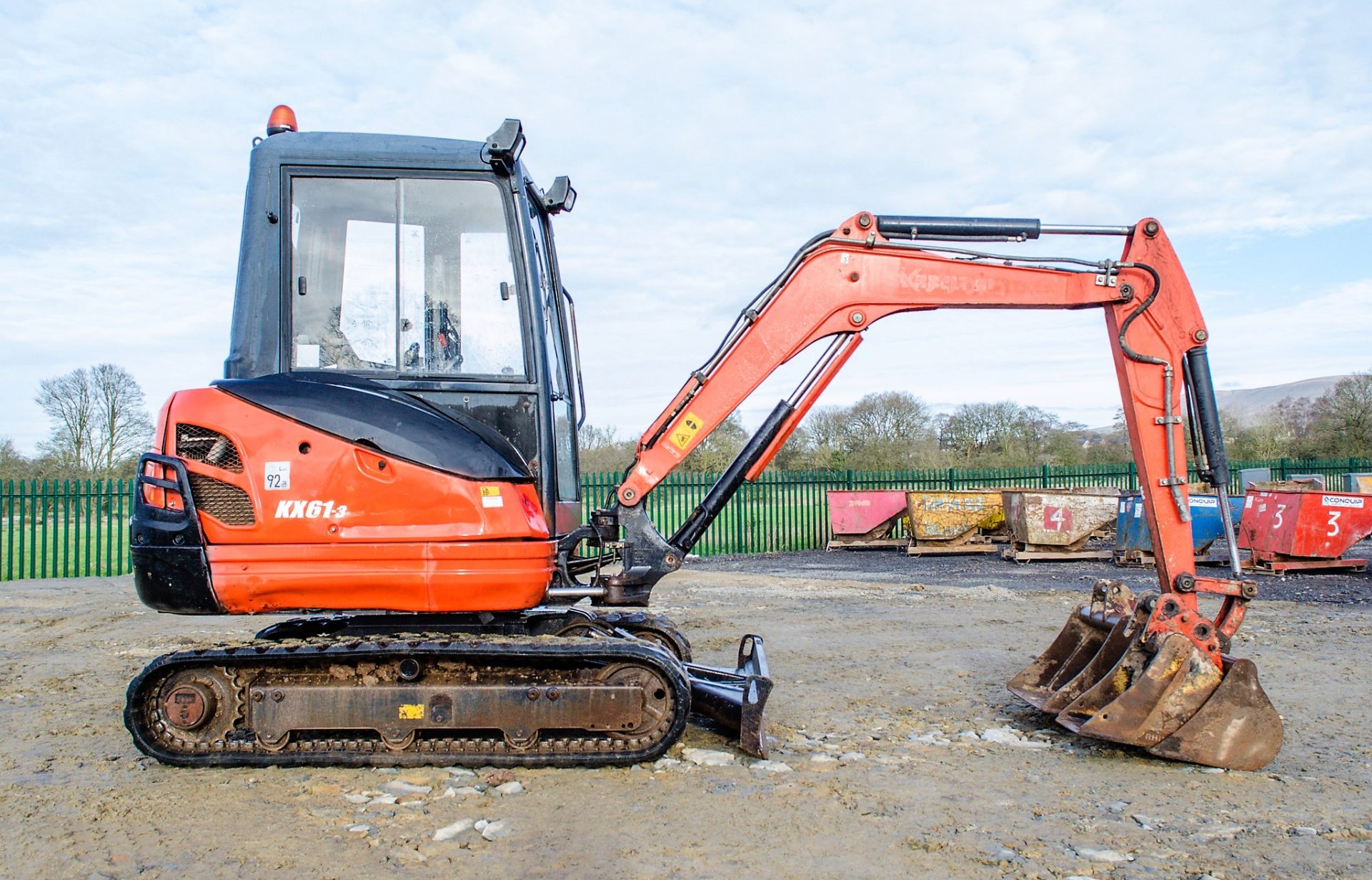Kubota KX61-3 2.6 tonne rubber tracked excavator Year: 2013 S/N: 80076 Recorded Hours: 3184 blade, - Image 7 of 21