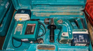 Makita 24v cordless SDS rotary hammer drill c/w 2 - batteries, charger & carry case BBCO