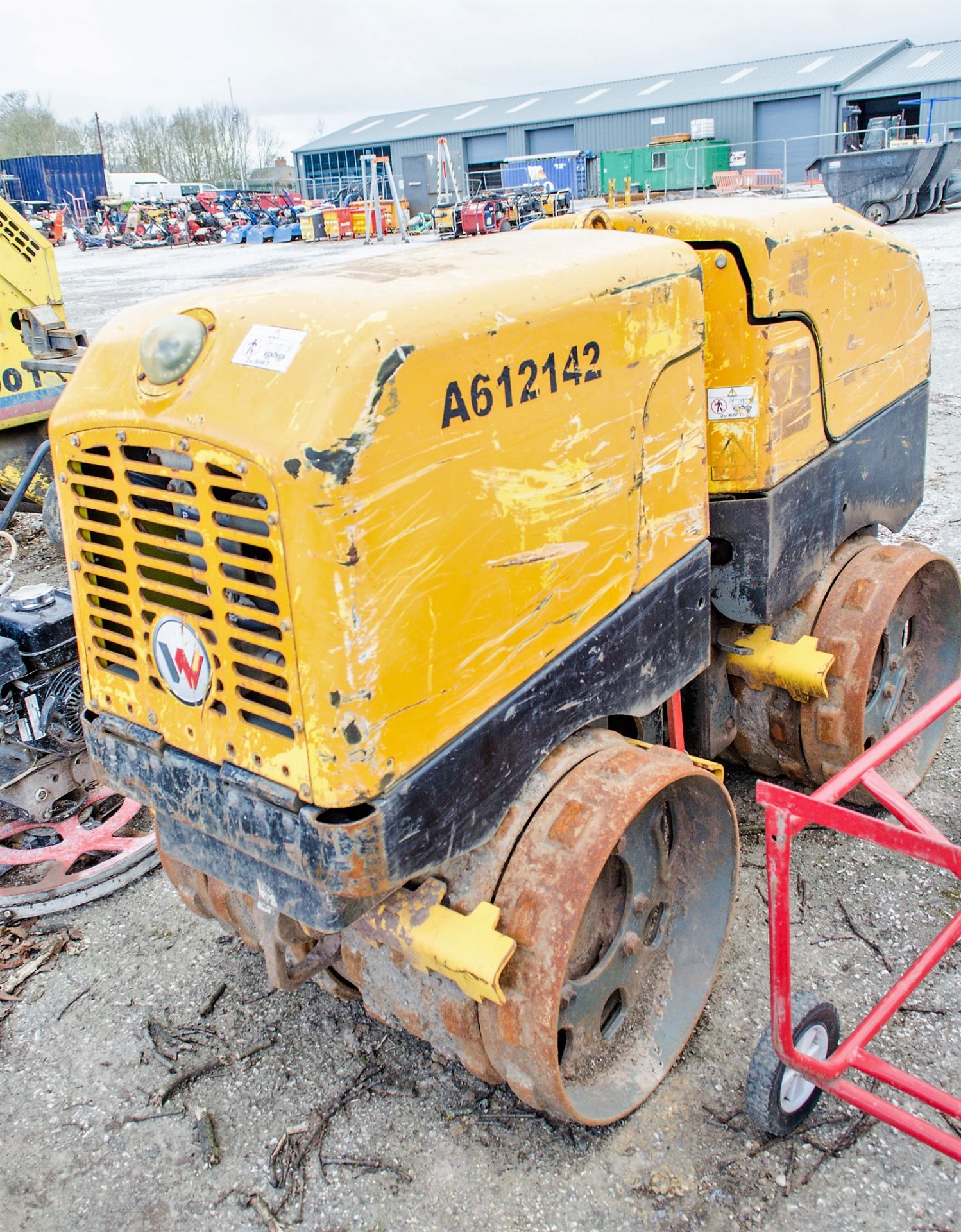 Wacker Neuson RT56 double drum trench roller Year: 2013 c/w remote control A612142 - Image 4 of 10