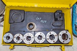 7 - Rems pipe threading heads c/w carry case